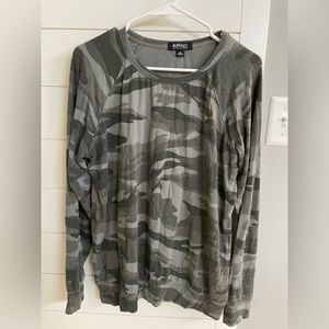 Camo colored crewneck, boutique brand.